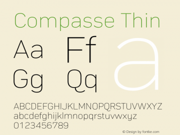 Compasse Thin Version 1.000 Font Sample