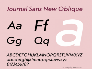 Journal Sans New Oblique Version 1.001;com.myfonts.paratype.journal-sans-new.oblique.wfkit2.4bEd Font Sample