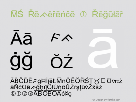 MS Reference 1 Regular Version 1.03 Font Sample