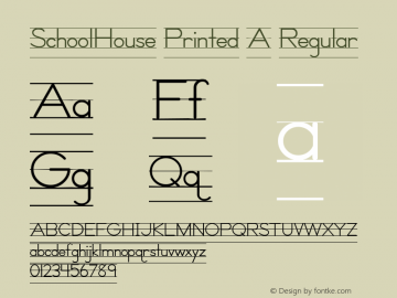 SchoolHouse Printed A Regular 3.4.1 Font Sample