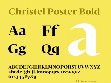 Christel Poster Bold Version 1.000 2014 initial release图片样张