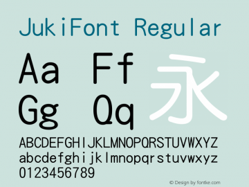 JukiFont Regular Version 1.00 Font Sample