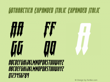 Gotharctica Expanded Italic Expanded Italic Version 1.0; 2014图片样张