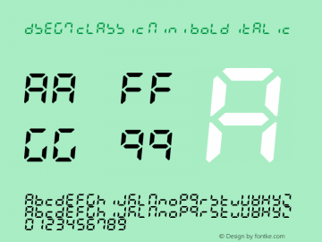 DSEG7 Classic Mini Bold Italic Version 0.1 Font Sample
