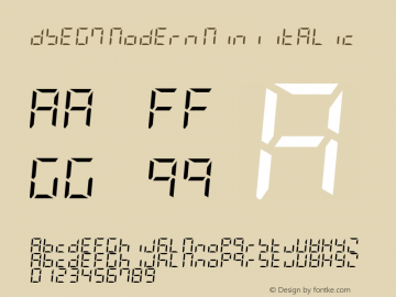 DSEG7 Modern Mini Italic Version 0.2 Font Sample