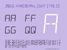 DSEG14 Modern Light Italic Version 0.1图片样张