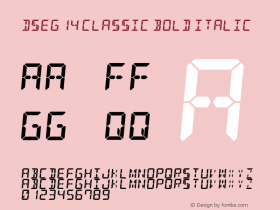 DSEG14 Classic Bold Italic Version 0.1图片样张