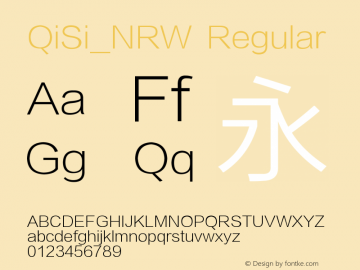 QiSi_NRW Regular Version 1.00 October 29, 2014, initial release Font Sample