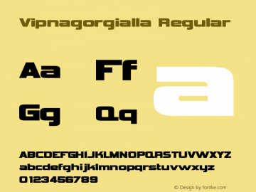 Vipnagorgialla Regular Version 2.100 2004 Font Sample