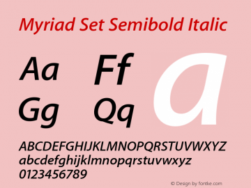 Myriad Set Semibold Italic 10.0d15e1图片样张