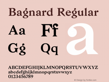 Bagnard Regular 1.000 Font Sample