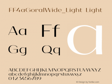 FF4aGoralWide_Light Light Version 1 Font Sample
