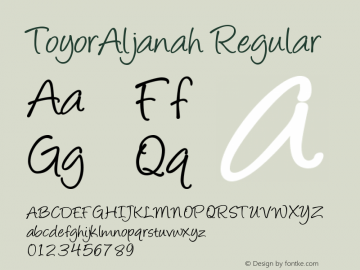 ToyorAljanah Regular Version 1.00 Font Sample