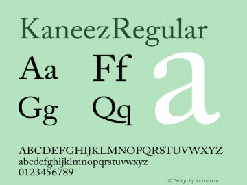 Kaneez Regular Version 1.00 Font Sample