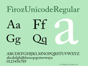 Firoz Unicode Regular Version 1.00图片样张