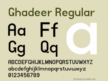 Ghadeer Regular Version 2.002 Font Sample