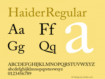 Haider Regular Version 1.00 Font Sample