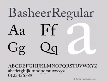 Basheer Regular Version 1.00 Font Sample