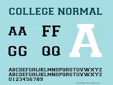 College Normal 1.0 Wed Sep 07 14:32:13 1994 Font Sample