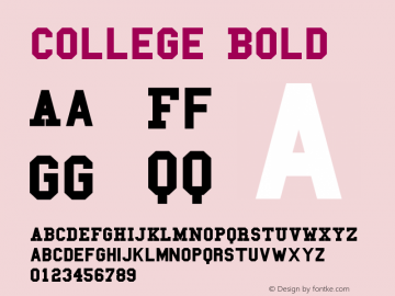 College Bold Version 1.01 Font Sample