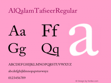 AlQalam Tafseer Regular Version 1.00 Font Sample