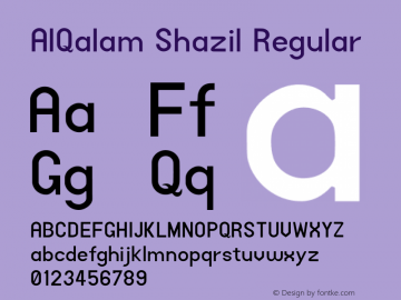 AlQalam Shazil Regular Version 1.00 Font Sample