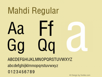 Mahdi Regular Version 1.00 Font Sample