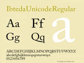 Ibteda Unicode Regular Version 1.00图片样张