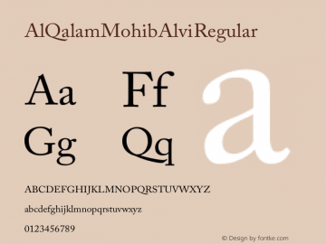 AlQalam Mohib Alvi Regular Version 1.00 Font Sample
