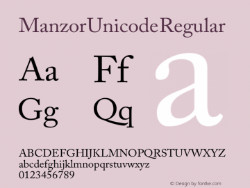 Manzor Unicode Regular Version 1.00图片样张