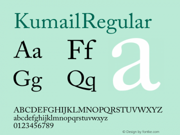 Kumail Regular Version 1.00 Font Sample