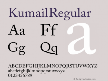 Kumail Regular Version 1.00 Font Sample