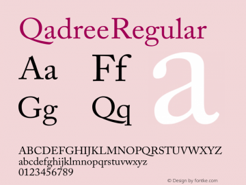 Qadree Regular Version 1.00 Font Sample