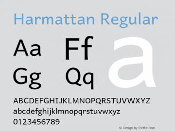 Harmattan Regular Version 1.00 (build 816/810) Font Sample