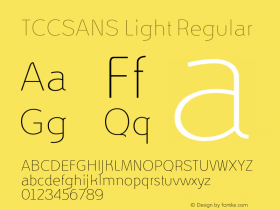 TCCSANS Light Regular Version 1.000;PS 002.000;hotconv 1.0.70;makeotf.lib2.5.58329 Font Sample
