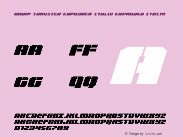 Warp Thruster Expanded Italic Expanded Italic Version 1.0; 2013图片样张