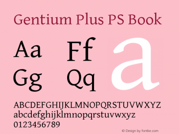 Gentium Plus PS Book Version gentiumps-1.1 (from Font Sample