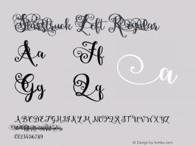 Starstruck Left Regular Version 1.0 Font Sample