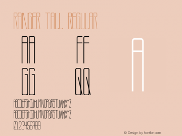 Ranger Tall Regular Version 1.000 Font Sample