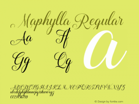 Maphylla Regular 1.000 Font Sample