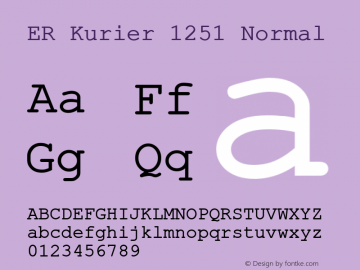 ER Kurier 1251 Normal 4.1 Sun Sep 17 1995 Font Sample