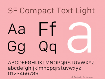 SF Compact Text Light 11.0d1e1 Font Sample