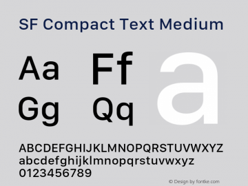 SF Compact Text Medium 11.0d10e2 Font Sample