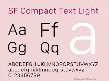 SF Compact Text Light 11.0d10e2 Font Sample