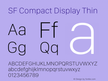 SF Compact Display Thin 11.0d11e2 Font Sample