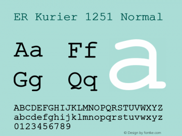 ER Kurier 1251 Normal 4.1 Sun Sep 17 1995 Font Sample