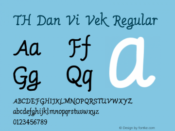 TH Dan Vi Vek Regular Version 1.01 2015 by Fontcraft : Jutipong Poosumas Font Sample