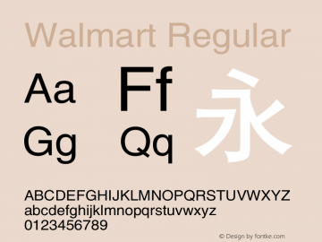 Walmart Regular 7.10 Font Sample