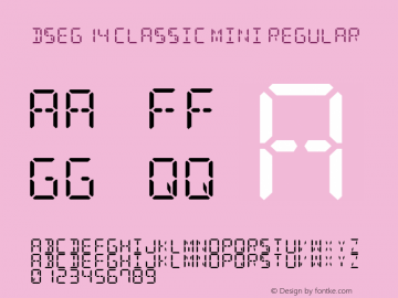 DSEG14 Classic Mini Regular Version 0.2 Font Sample