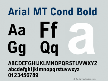 Arial MT Cond Bold Version 1.000;PS 001.000;hotconv 1.0.38 Font Sample